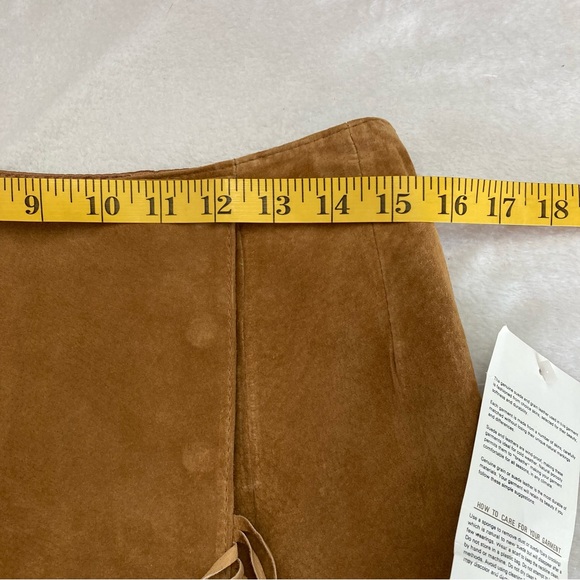 Vintage Lew Magram Collection Western Leather Suede Finge Wrap Midi Skirt sz 14 - Picture 11 of 13